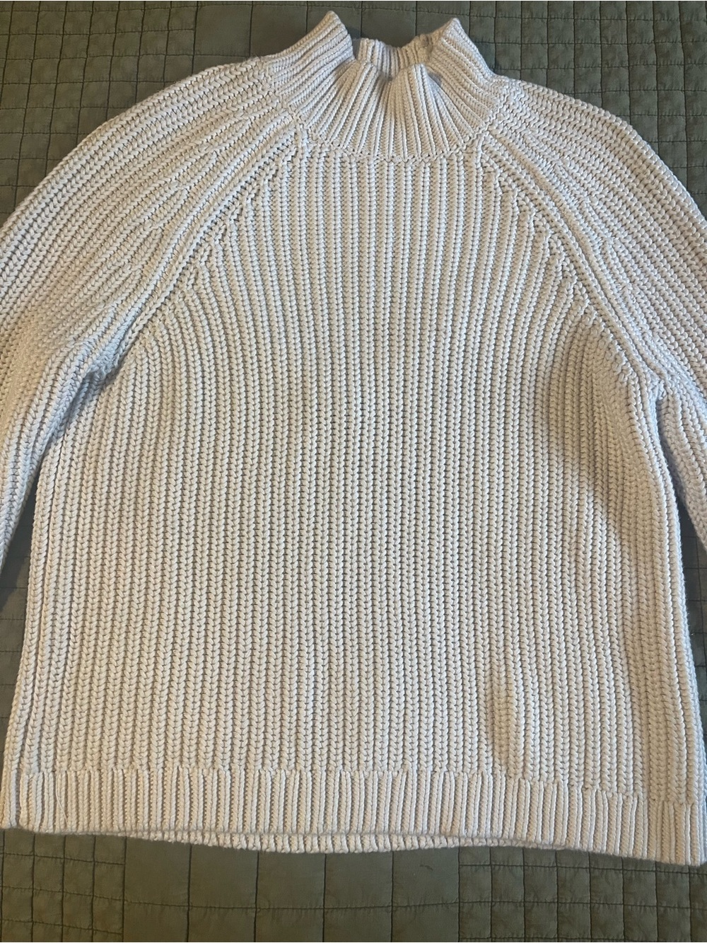 Kendall & Kylie Fisherman Knit High Neck Open Back Cream Cosy Sweater S